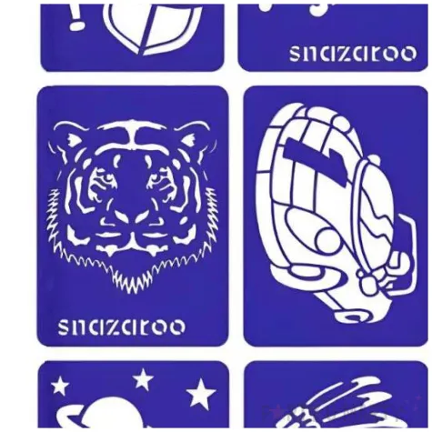 szablony do twarzy rycerz piracka czaszka kosmos i wyscigowka niebieski snazaroo 6 szt