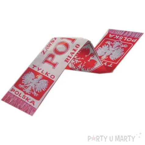 szalik kibica polska szachownica bialo czerwony arpex 145 cm