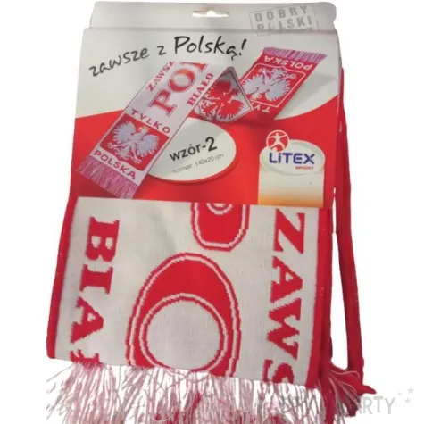 szalik kibica polska zawsze wierni bialo czerwony arpex 145 cm