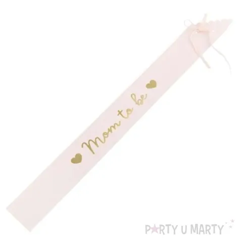 szarfa baby shower girl mom to be rozowa partydeco 75 cm