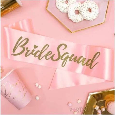 szarfa bride squad rozowa partydeco 75 cm