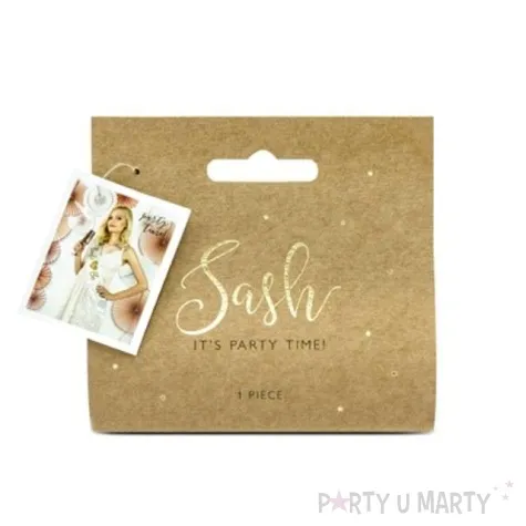 szarfa bride to be biala partydeco 75 cm