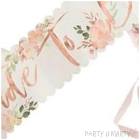 szarfa bride to be wieczor panienski z kwiatami godan