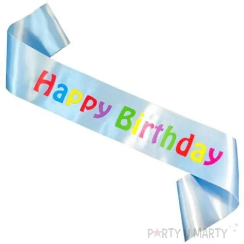 szarfa happy birthday godan blekitna jasna