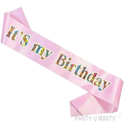 szarfa its my birthday godan rozowa jasna