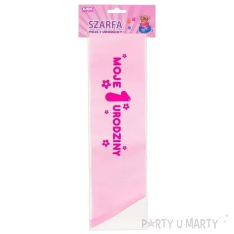 szarfa moje 1 urodziny godan rozowa