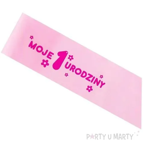szarfa moje 1 urodziny godan rozowa