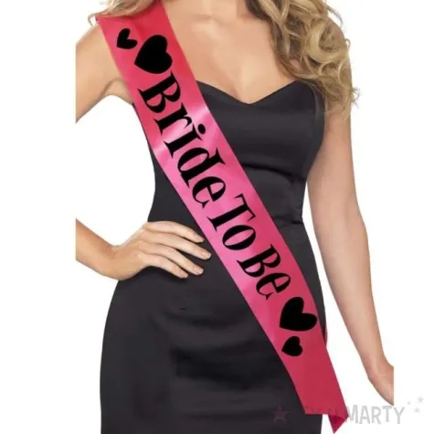 szarfa satynowa panna mloda rozowa smiffys