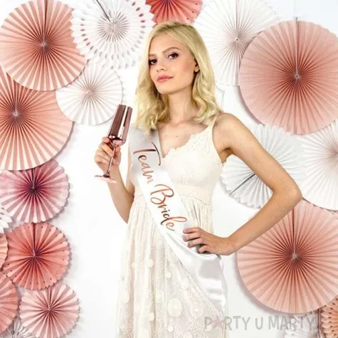 szarfa team bride biala partydeco 75 cm