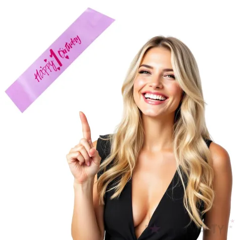 szarfa urodzinowa happy 1 birthday rozowy godan 40 cm