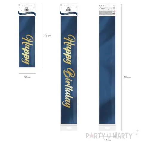 szarfa urodzinowa moje urodziny granatowy partypal 160 cm