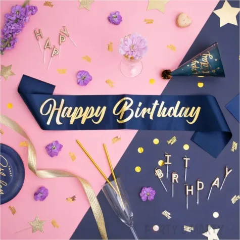 szarfa urodzinowa moje urodziny granatowy partypal 160 cm