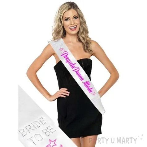 szarfa wieczor panienski przyszla panna mloda biala