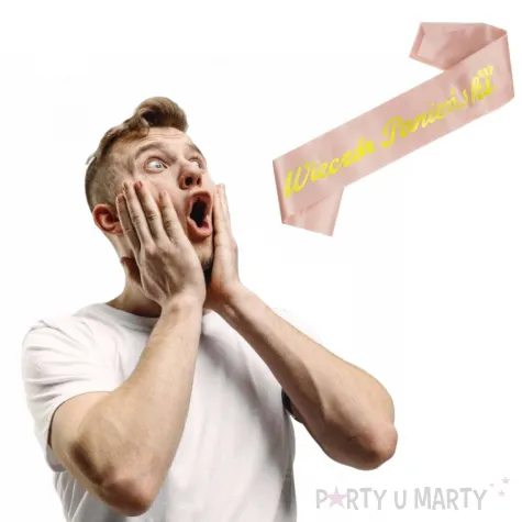 szarfa wieczor panienski rozowo zlota partypal