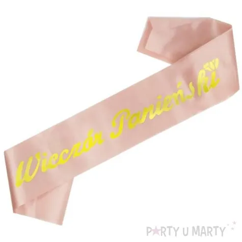 szarfa wieczor panienski rozowo zlota partypal