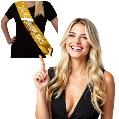 szarfa woo hoo hen do zlota godan