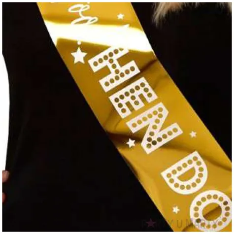 szarfa woo hoo hen do zlota godan