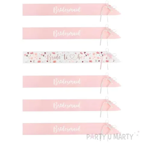 szarfy bride to be rozowy partydeco 6 szt