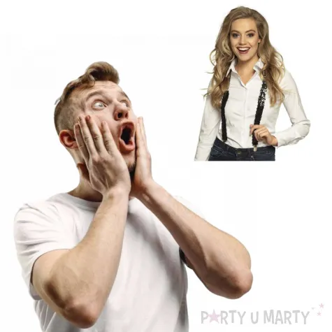 szelki cekinowe czarne boland