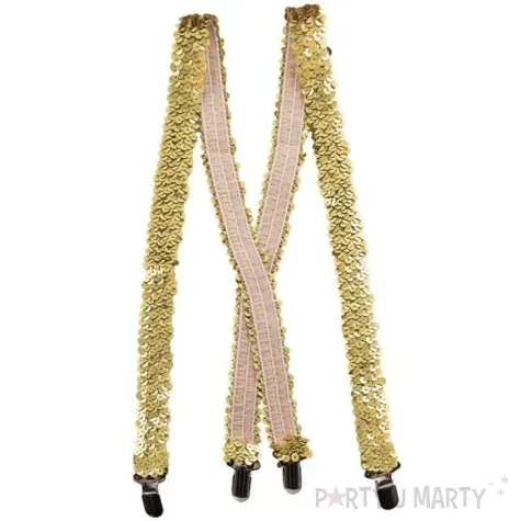 szelki cekinowe zlote funny fashion