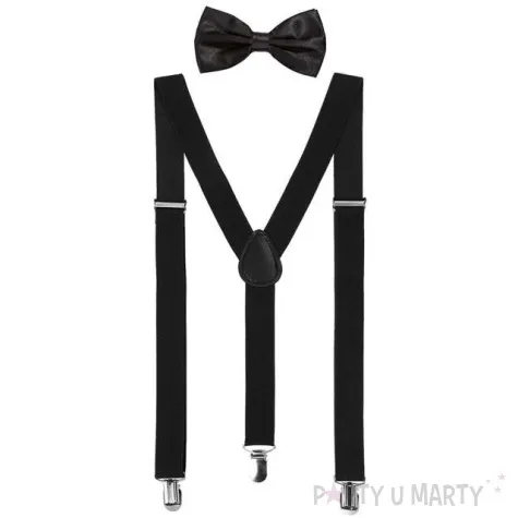 szelki classic z mucha czarne funny fashion