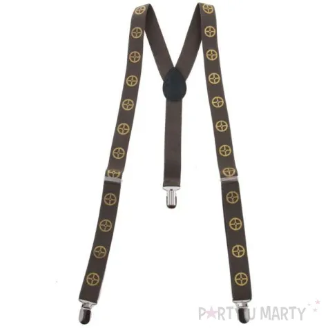 szelki steampunk brazowy funny fashion