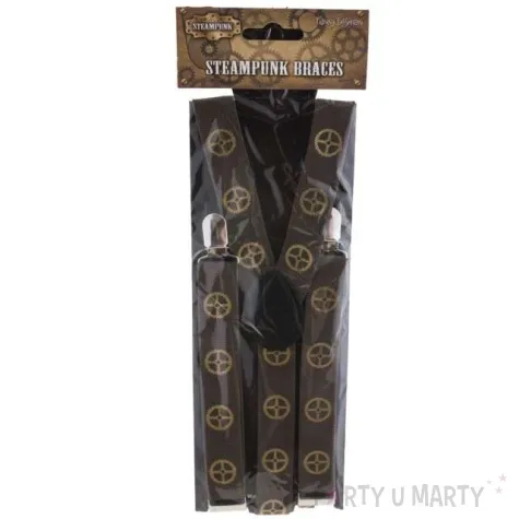 szelki steampunk brazowy funny fashion