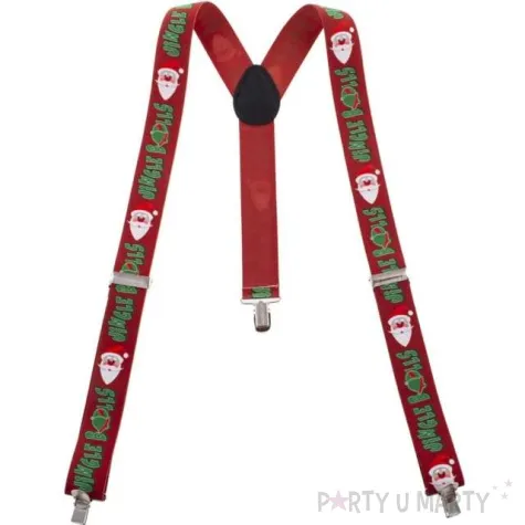 szelki swiateczne jingle bells czerwone funny fashion