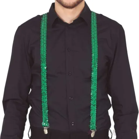 szelki swiety patryk cekiny zielone guirca