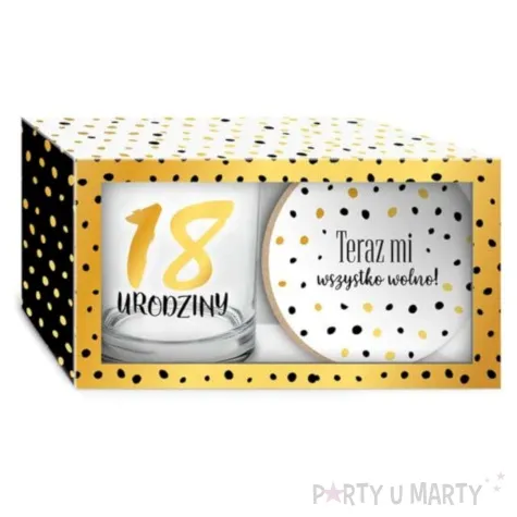 szklanka 18 urodziny z podkladka bgtech 270 ml