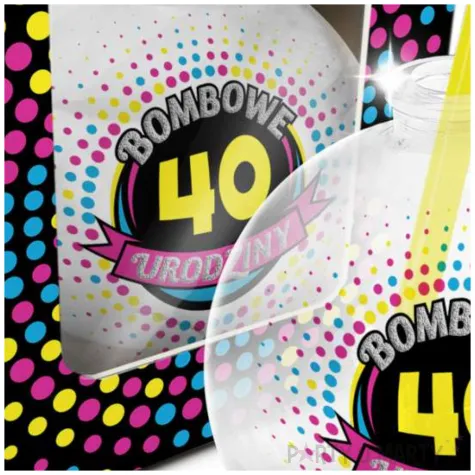 szklanka bombka 40 urodziny bgtech 400 ml