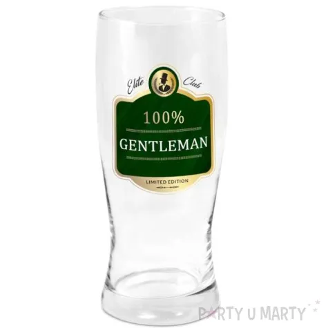 szklanka do piwa 100 gentleman przezroczysta z nadrukiem bgtech 500 ml