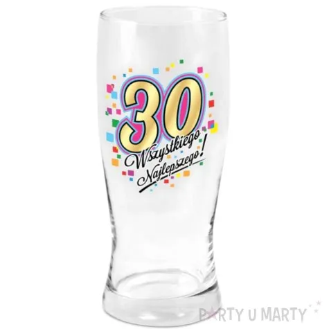 szklanka do piwa 30 urodziny z nadrukiem bgtech 500 ml