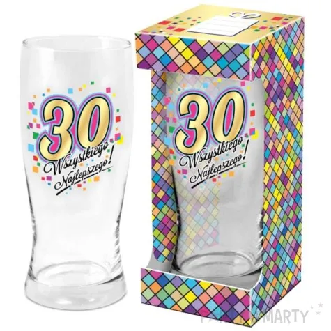 szklanka do piwa 30 urodziny z nadrukiem bgtech 500 ml
