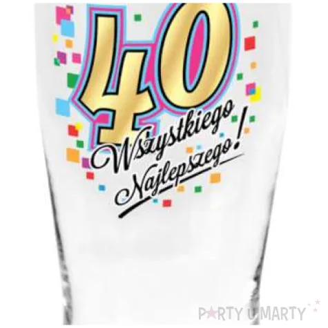 szklanka do piwa 40 urodziny z nadrukiem bgtech 500 ml