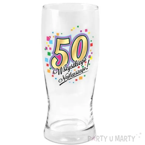 szklanka do piwa 50 urodziny z nadrukiem bgtech 500 ml