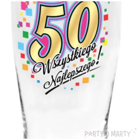 szklanka do piwa 50 urodziny z nadrukiem bgtech 500 ml