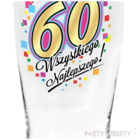 szklanka do piwa 60 urodziny z nadrukiem bgtech 500 ml