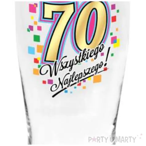 szklanka do piwa 70 urodziny z nadrukiem bgtech 500 ml