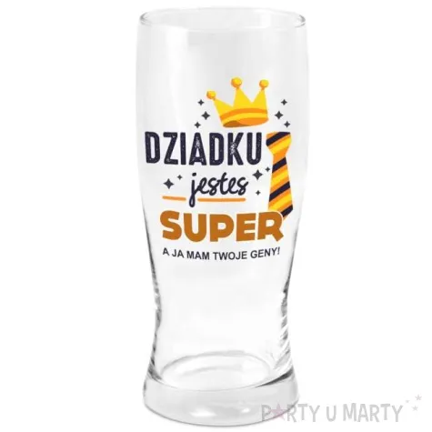 szklanka do piwa dziadku jestes super z nadrukiem bgtech 500 ml