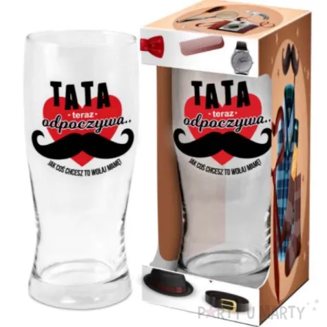 szklanka do piwa tata teraz odpoczywa jak cos chcesz to wolaj mame bgtech 500 ml