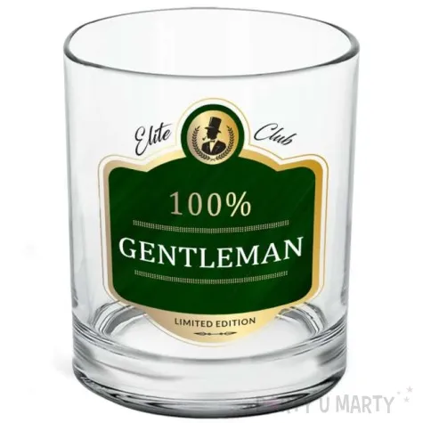szklanka do whiskey 100 gentleman przezroczysta z napisem bgtech 270 ml
