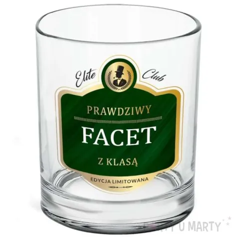 szklanka do whiskey prawdziwy facet przezroczysta z napisem bgtech 270 ml