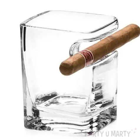 szklanka whiskey z uchwytem na cygaro gadgetmaster