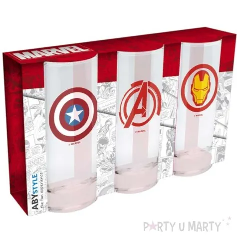 szklanki avengers kapitan ameryka iron man abysse 3 szt