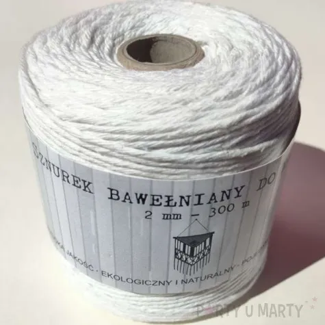 sznurek bawelniany 2 mm bialy aliga 300 m