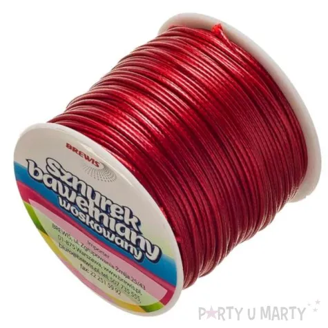 sznurek bawelniany woskowany czerwony brewis 25 m