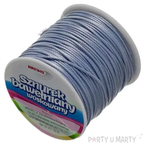 sznurek bawelniany woskowany srebrny brewis 25 m