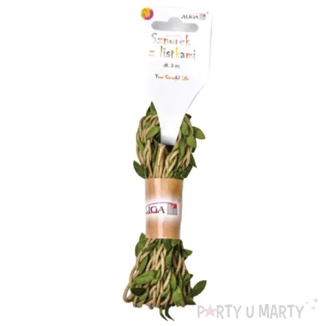 sznurek jutowy z listkami blady aliga 3 m