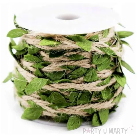 sznurek jutowy z listkami jix 300 cm